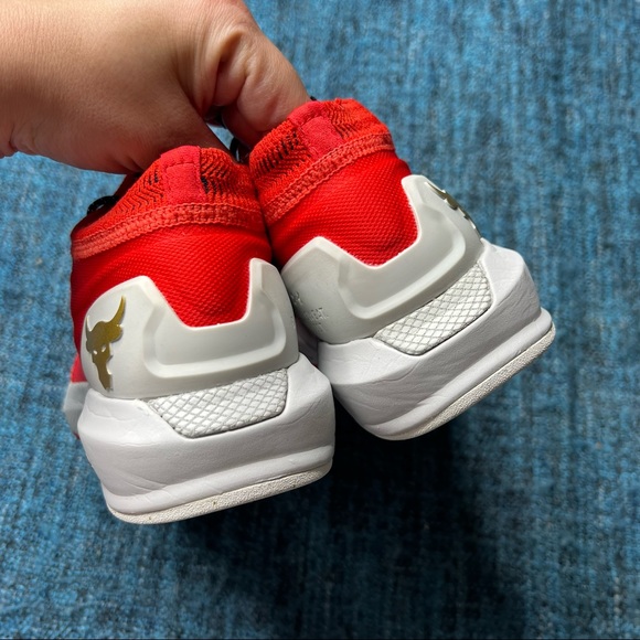 Under Armour Project Rock 2 HOVR Sneakers in Anthem Red Halo Gray - Picture 7 of 9